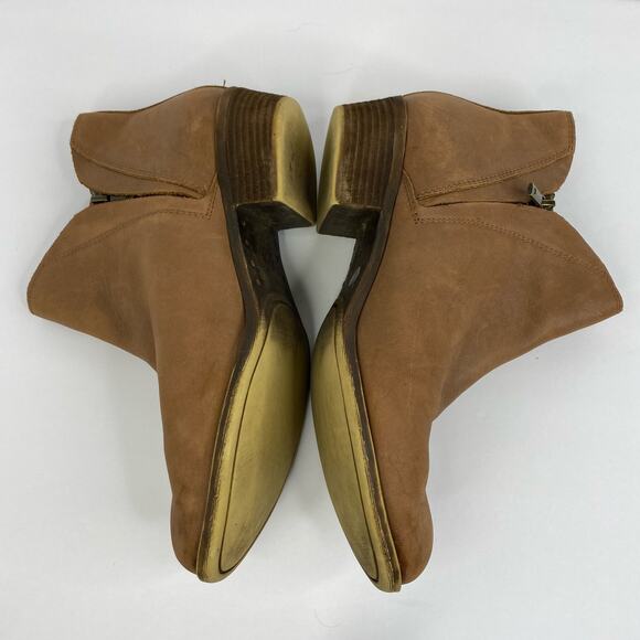 Lucky Brand Womens Brennon Leather Ankle Boots Tan Double Zipper size 9.5 - Picture 5 of 11